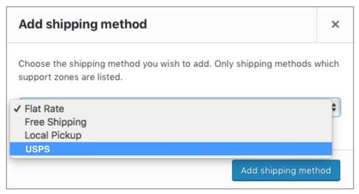 USPS WooCommerce Choose Shipping Method