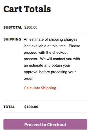 Appearance of WooCommerce cart when USPS rates are unavailable