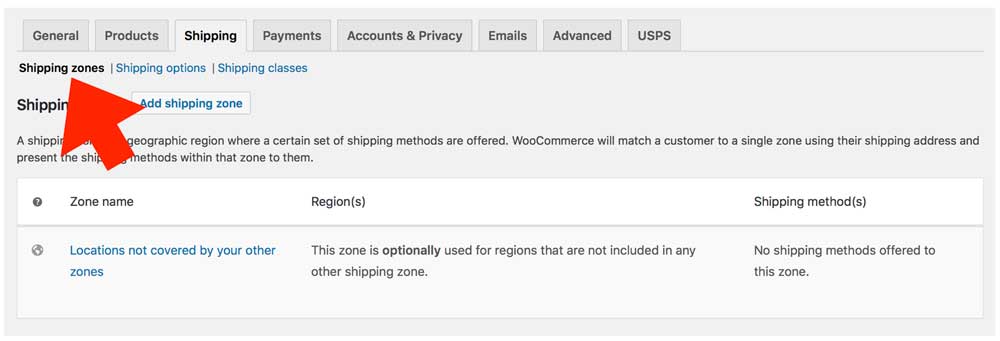 USPS WooCommerce Shipping Zones