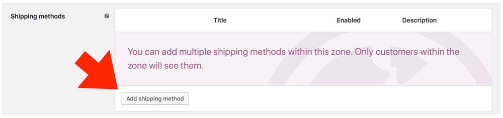 WooCommerce Add Shipping Method