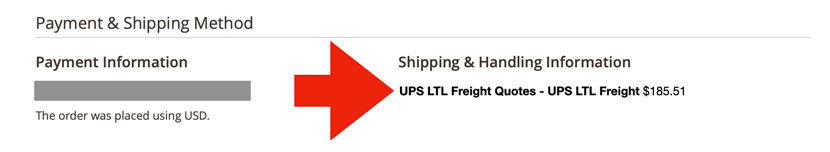 Magento 2 UPS LTL Freight Quotes Shipping Method