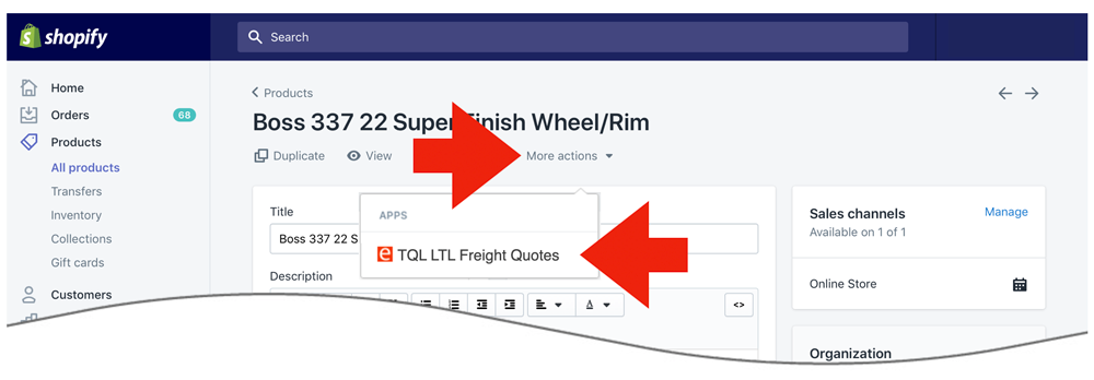 TQL LTL Freight Shopify More Actions