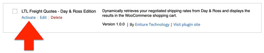 Day & Ross Woocommerce Activate Plugin