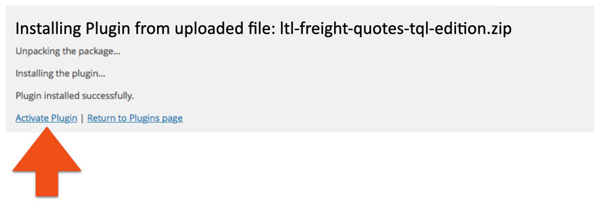 Activate the TQL LTL Freight Quotes plugin