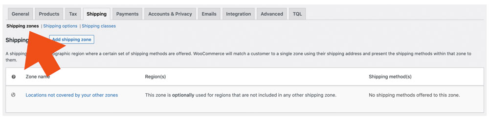TQL WooCommerce Shipping Zones