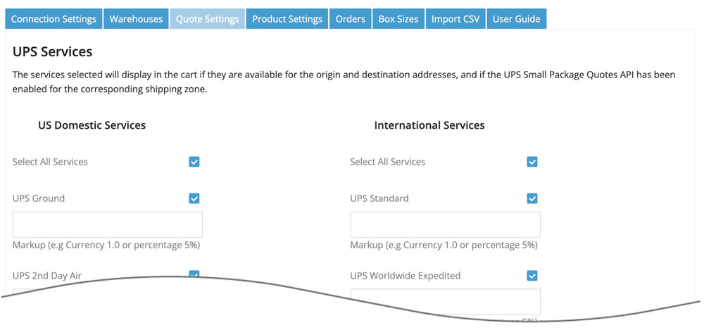 BigCommerce UPS Small Package Quotes Settings