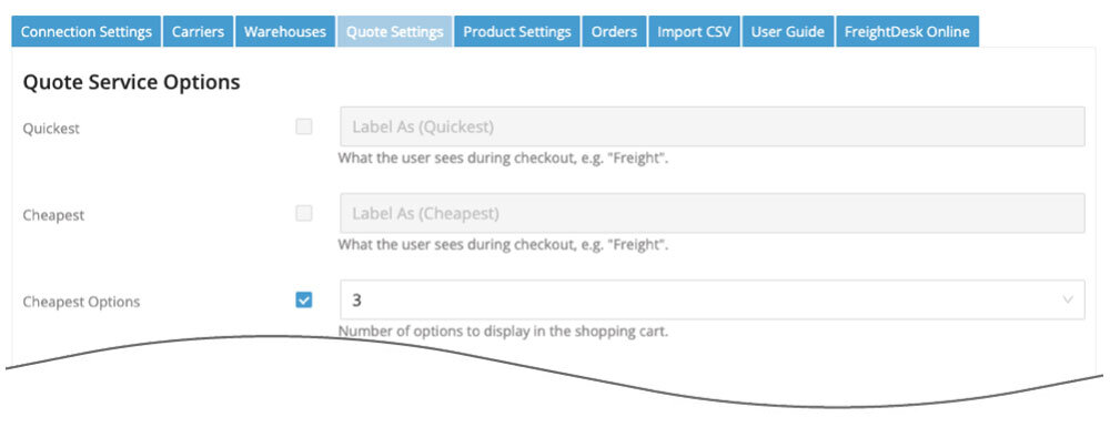 BigCommerce GlobalTranz Quote Settings