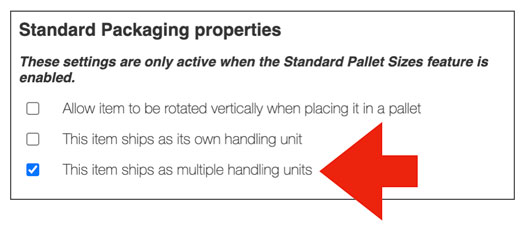 This Item Ships As Multiple Handling Units Setting