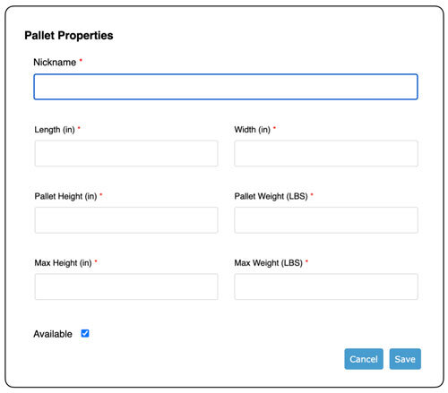 Pallet Properties