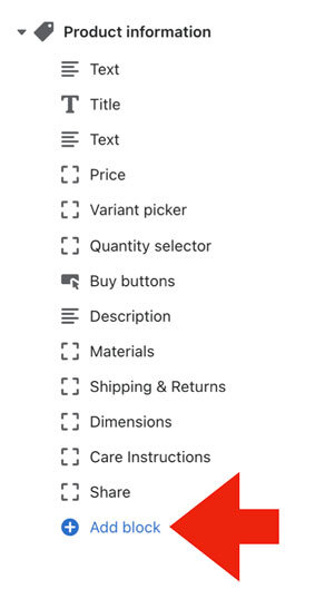 Add Block to Shopify Product Theme
