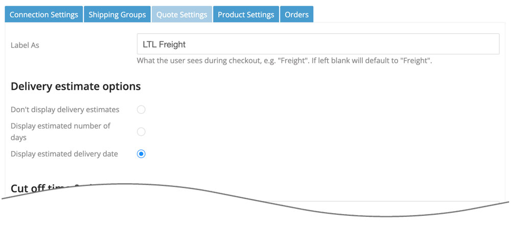 Real-time Shipping Quotes for BigCommerce SEFL Quote Settings