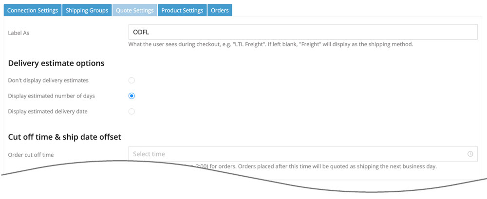 ODFL Quotes Setting for Real-time Shipping Quotes for BigCommerce