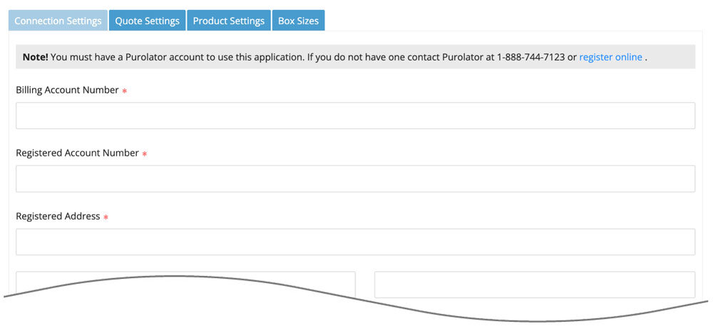 Real-time Shipping Quotes for BigCommerce Purolator Connection Settings