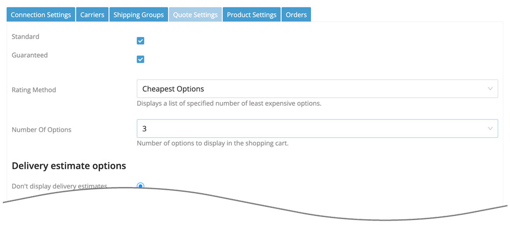 BigCommerce TQL Freight Quote Settings