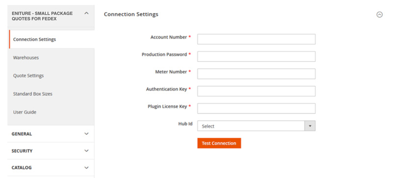 Small Package Quotes Magento Module For FedEx Customers Connection Settings