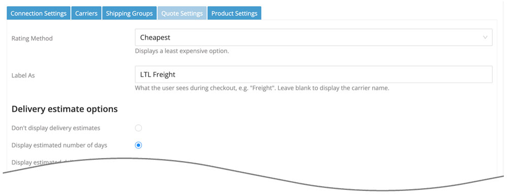 C.H. Robinson Quote Settings for BigCommerce
