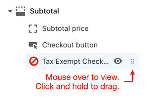 Tax Exempt Checkout for Shopify App Block Move Control