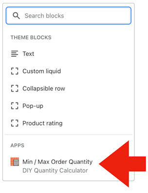 Add Min/Max Order Quantity for Shopify App Block