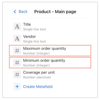 Min/Max Order Quantity for Shopify Dynamic Resource Options