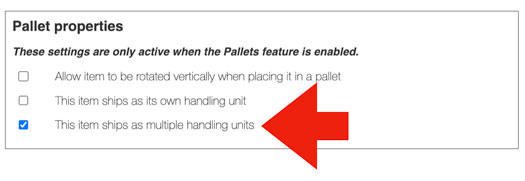 This Item Ships As Multiple Handling Units Setting