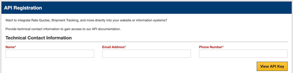 ABF API Registration Form