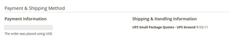 UPS Small Package Quotes for Magento Payment and Shipping Method Results