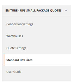 UPS Small Package Quotes for Magento Standard Box Sizes Module Installed