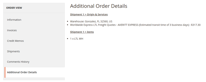 Worldwide Express LTL Freight Quotes for Magento Additional Details