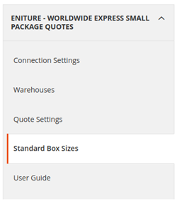 Worldwide Express Small Package Quotes for Magento Standard Box Sizes Module Installed