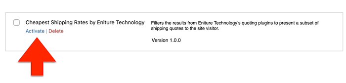 Cheapest Shipping Rates from Eniture Technology Plugins Activation Link