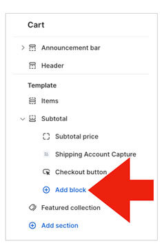 Shipping Account Capture for Shopify Add App Block to Theme