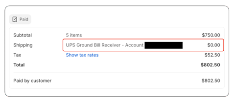 Shipping Account Capture for Shopify Example