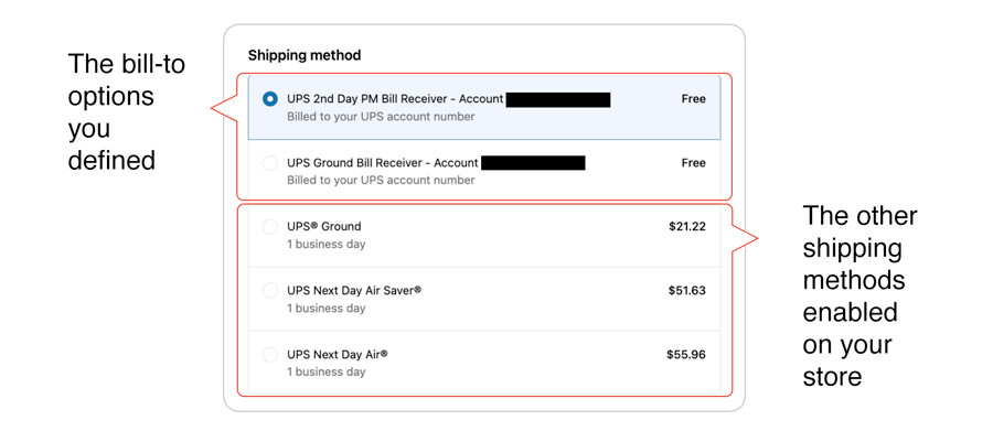 Shipping Account Capture What Your Customer Sees