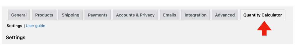 Quantity Calculator for WooCommerce plugin settings.