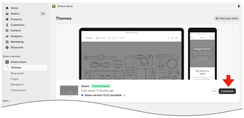 Terms & Conditions for Shopify app - Customize theme