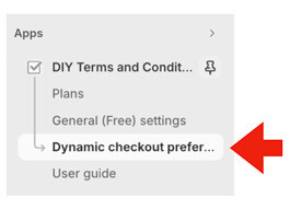 Terms & Conditions for Shopify app - Dynamic checkout menu