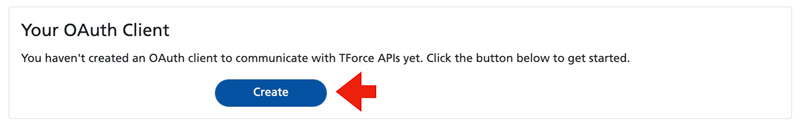 TForce create OAuth client