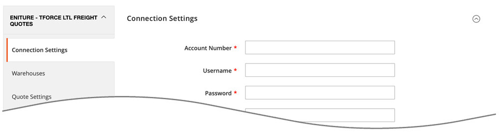 Magento 2 TForce LTL Freight Quotes Connection Settings