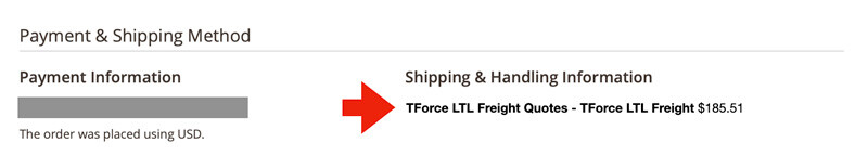 Magento 2 TForce LTL Freight Quotes Shipping Method
