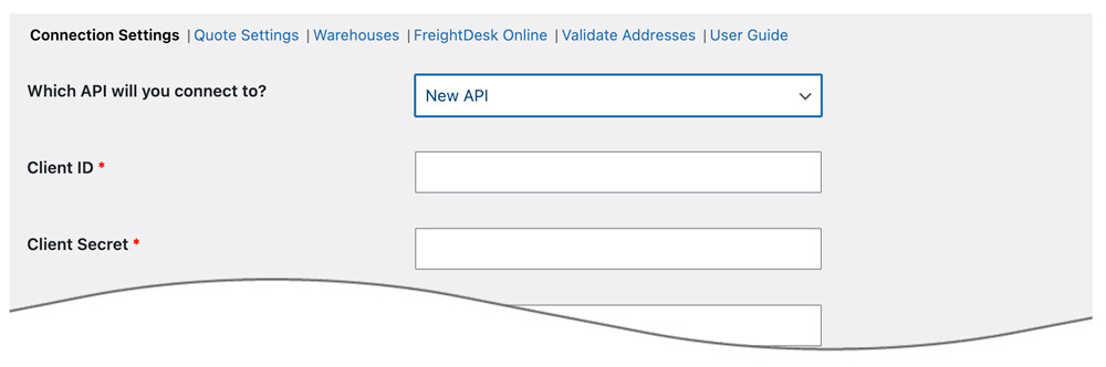 Unishippers Small Package Quotes plugin for WooCommerce Connection Settings