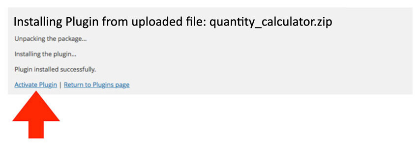 Quantity Calculator for WooCommerce - Activate Plugin