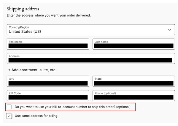 Shipping Account Capture for WooCommerce - Bill-to Account Checkbox on Checkout Page