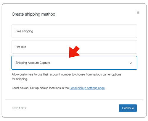 Shipping Account Capture for WooCommerce - Create Shipping Account Method