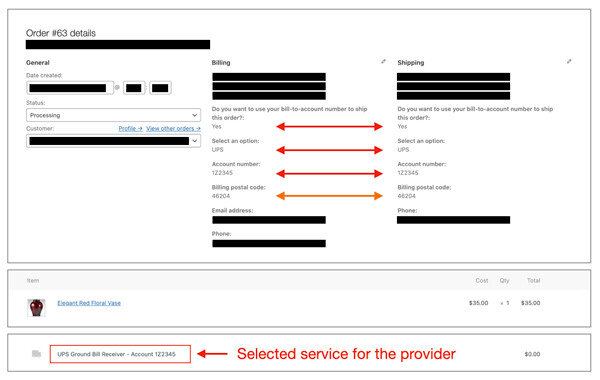 Shipping Account Capture for WooCommerce - Order Details