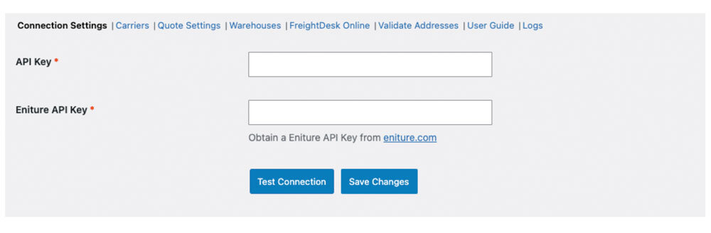 Priority1 LTL freight plugin for WooCommerce - Connection Settings