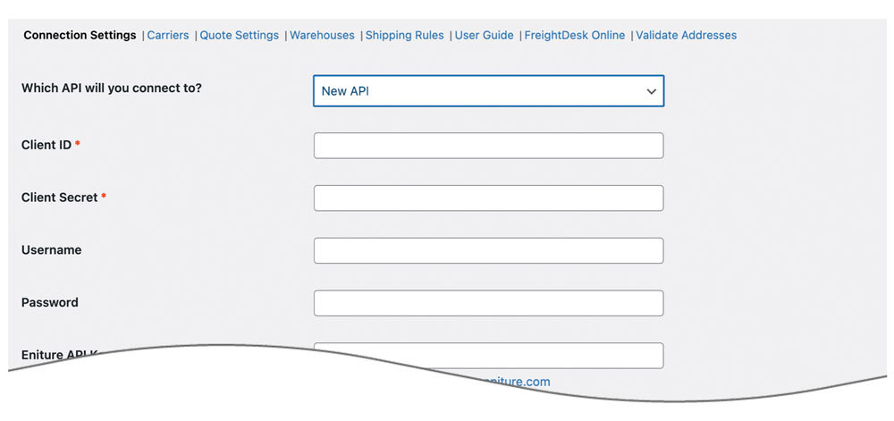 Worldwide Express LTL freight plugin for WooCommerce - Connection Settings