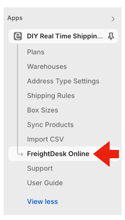 Real Time Shipping Quotes for Shopify Freight Desk Online Link