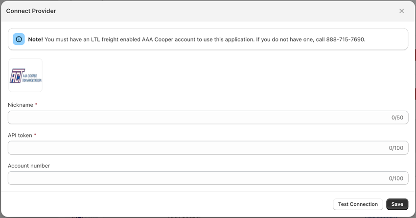 Real Time Shipping Quotes for Shopify Connect AAA Cooper