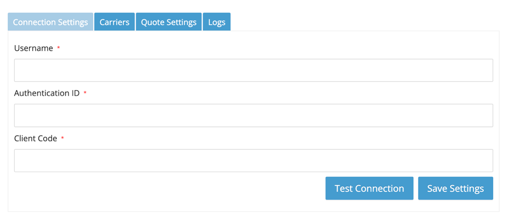 Kuehne+Nagel Connection Settings for Real-time Shipping Quotes app for BigCommerce