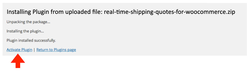 Activate the Real Time Shipping Quotes plugin for WooCommerce